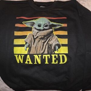 Star Wars Black 'Wanted' Baby Yoda Sweatshirt